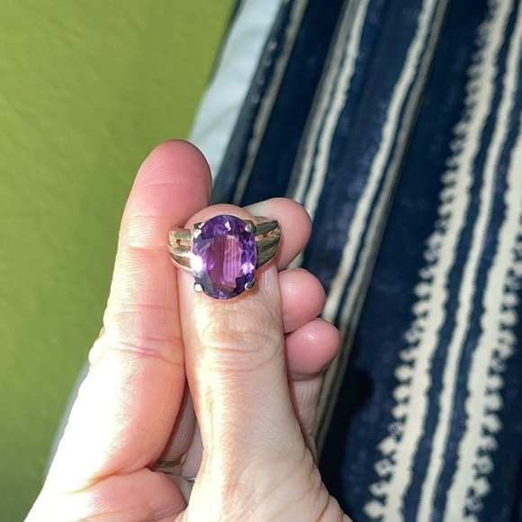 PROGRAMMED CRYSTAL: Sterling Silver Amethyst Ring size 7.5 or 8 - Picture 7 of 7